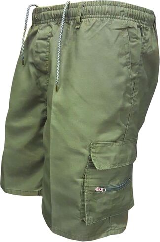 Cargo Pants for Men Workout Drawstring Elastic Pant Above Knee Hiking Slim Fit Shorts Summer Shorts with Multi Pockets in Kuwait