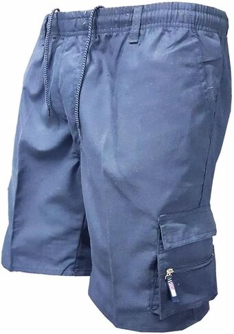 Cargo Pants for Men Workout Drawstring Elastic Pant Above Knee Hiking Slim Fit Shorts Summer Shorts with Multi Pockets in Kuwait