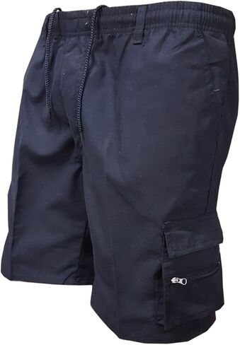 Cargo Pants for Men Workout Drawstring Elastic Pant Above Knee Hiking Slim Fit Shorts Summer Shorts with Multi Pockets in Kuwait