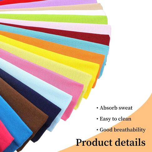 21 Pcs Head Band Pack, Non Slip Milk Silk Headbands Stretchy for Women & Men, Elastic Sweat Bands for Workout Yoga Running, Soft Fashion Hair Bands for Daily Use, Multicolor in Saudi Arabia