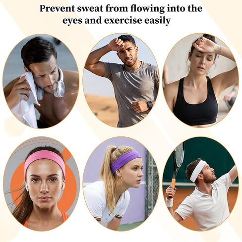 21 Pcs Head Band Pack, Non Slip Milk Silk Headbands Stretchy for Women & Men, Elastic Sweat Bands for Workout Yoga Running, Soft Fashion Hair Bands for Daily Use, Multicolor in Saudi Arabia