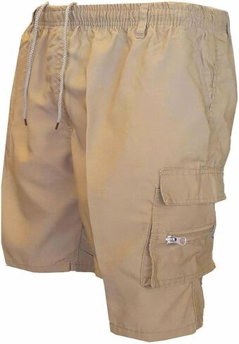 Cargo Pants for Men Workout Drawstring Elastic Pant Above Knee Hiking Slim Fit Shorts Summer Shorts with Multi Pockets in Kuwait