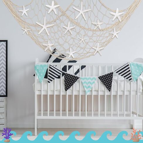 38 Pcs Starfish Fish Net Decorations 79 x 39 Inch Nature Fishing Fishnet Wall Decoration Beach Starfish Crafts for Coastal Bedroom Under The Sea Beach Party in Saudi Arabia
