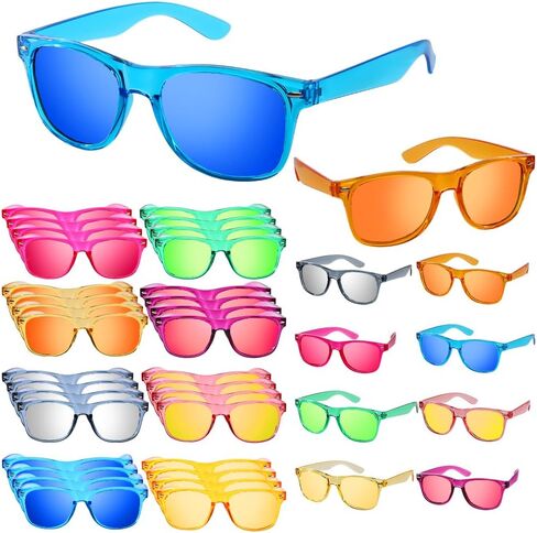 32 Packs Neon Party Sunglasses Bulk, UV400 Protection Sun Glasses Party Favors for Summer Pool Beach, Carnival, Goody Bags Stuffers, Birthday Party Supplies for Kids Adults in Saudi Arabia