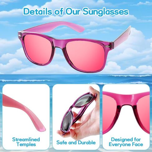 32 Packs Neon Party Sunglasses Bulk, UV400 Protection Sun Glasses Party Favors for Summer Pool Beach, Carnival, Goody Bags Stuffers, Birthday Party Supplies for Kids Adults in Saudi Arabia