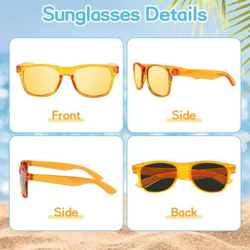 32 Packs Neon Party Sunglasses Bulk, UV400 Protection Sun Glasses Party Favors for Summer Pool Beach, Carnival, Goody Bags Stuffers, Birthday Party Supplies for Kids Adults in Saudi Arabia
