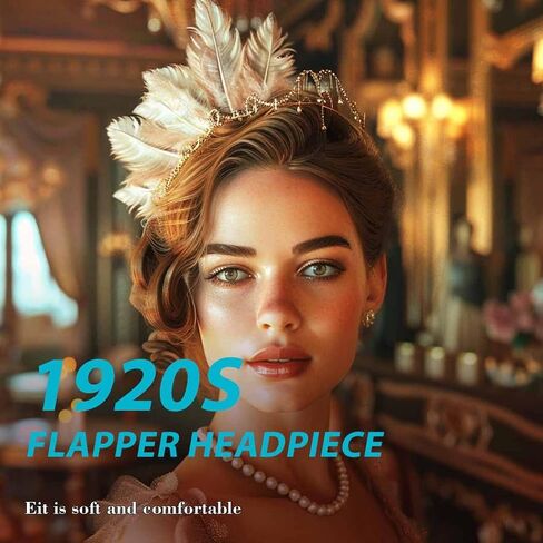 Feather Hair Clip 1920s Flapper Headpiece Feather Headdress Cocktail Costume Hair Accessories for Women in Saudi Arabia