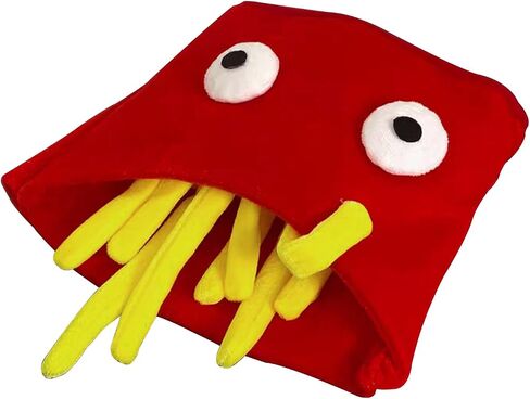 PURFUN Funny French Fries Hat Men Women Fun Fast Food Party French Fries Cap Halloween Cosplay Carnival Christmas Party Role Play Costume Headwear Supplies Dress Up Hat Headgear Headpiece in Saudi Arabia