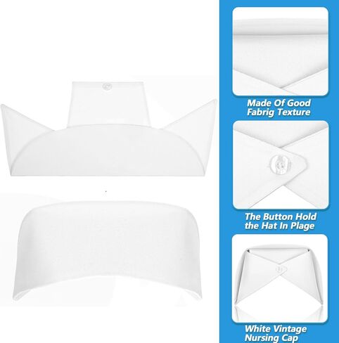 White Nurse Hat Costume Female Headband Nurse Cap Decoration Nursing Cap with Pins Nurses Caps Outfit for Nursing School Graduation Party Cosplay Halloween Dress Up in Saudi Arabia