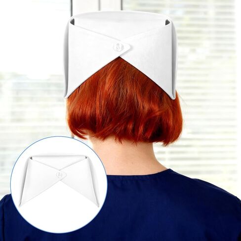 White Nurse Hat Costume Female Headband Nurse Cap Decoration Nursing Cap with Pins Nurses Caps Outfit for Nursing School Graduation Party Cosplay Halloween Dress Up in Saudi Arabia