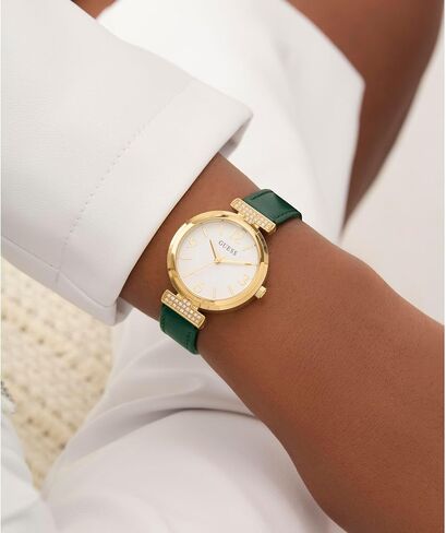 GUESS Gold-Tone and Leather Analog Watch in Saudi Arabia