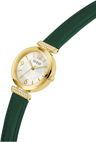 GUESS Gold-Tone and Leather Analog Watch in Saudi Arabia