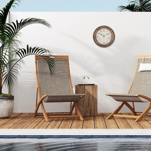 Outdoor Garden Wall Clock, Waterproof Vintage Wall Clock with Thermometer and Humidity, 12 Inch/30cm Non-Ticking Weatherproof Hanging Clock for Patio, Pool, Porch, Garden, Bathroom, Bronze in Saudi Arabia