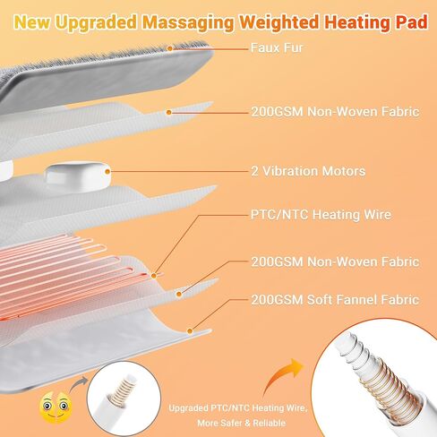 Massaging Heating Pad for Neck and Shoulders and Back, Fathers Day Men Gifts, 24" x 35" Large Electric Heating Pad with 2 Heat Levels, 4 Massage Settings, Auto Shut-Off, 2 Massage Motors,Grey in Saudi Arabia
