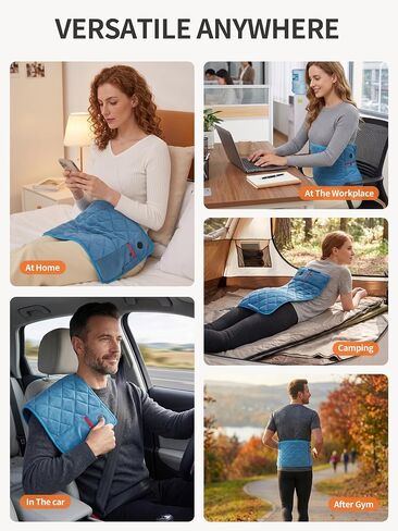 Vofuoti Portable Heating Pad, Cordless Weighted Heating Pads with Battery and 3 Heat Settings, Electric Heated Pad for for Back, Abdomen, Neck & Shoulder, Women Men, 12" x 24" in Saudi Arabia