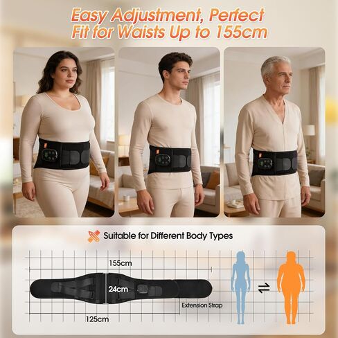 Cordless Heating Pad for Back with Massager, APP Control Portable Lower Back Massage Rechargeable with 7 Heat 7 Vibration, Heat Pad for Back Pain Relief, Gifts for Women Men Mom Dad in Saudi Arabia