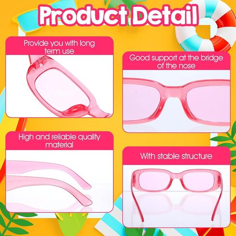 36 Pairs Retro Rectangle Sunglasses Bulk for Adult 90s Small Sun Glasses Colorful Vintage Sunglasses Bulk Square Frame Party Sunglass for Women Men Uniex Adults Eyewear Aesthetic Bachelorette Party in Saudi Arabia