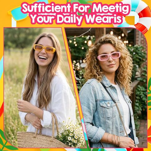36 Pairs Retro Rectangle Sunglasses Bulk for Adult 90s Small Sun Glasses Colorful Vintage Sunglasses Bulk Square Frame Party Sunglass for Women Men Uniex Adults Eyewear Aesthetic Bachelorette Party in Saudi Arabia