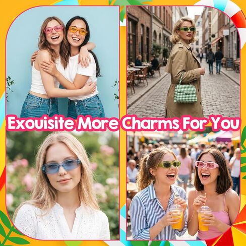 36 Pairs Retro Rectangle Sunglasses Bulk for Adult 90s Small Sun Glasses Colorful Vintage Sunglasses Bulk Square Frame Party Sunglass for Women Men Uniex Adults Eyewear Aesthetic Bachelorette Party in Saudi Arabia