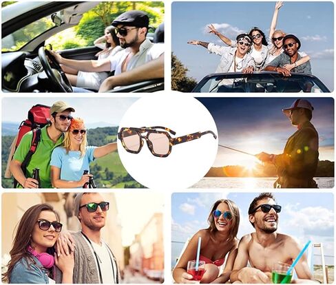YAMEIZE ريترو الطيار النظارات الشمسية للنساء الرجال العصرية خمر جسر مزدوج سداسية 70s النظارات الشمسية UV400 in Kuwait