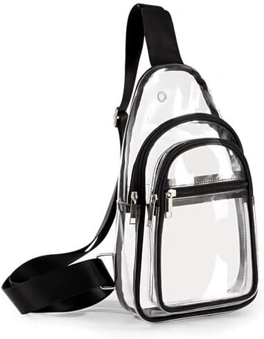 Clear Crossbody Bag Clear Bag for Stadium Events, Clear Purses for Women Men, Clear Sling Bag Clear Bag Stadium Approved in Saudi Arabia