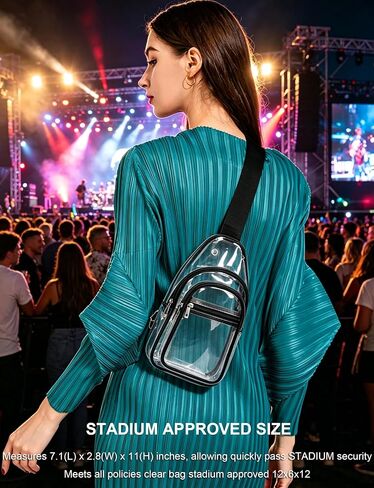 Clear Crossbody Bag Clear Bag for Stadium Events, Clear Purses for Women Men, Clear Sling Bag Clear Bag Stadium Approved in Saudi Arabia