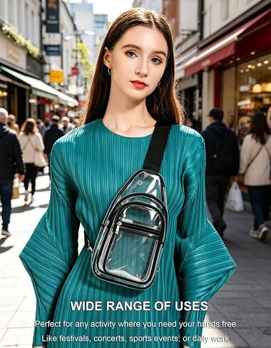 Clear Crossbody Bag Clear Bag for Stadium Events, Clear Purses for Women Men, Clear Sling Bag Clear Bag Stadium Approved in Saudi Arabia
