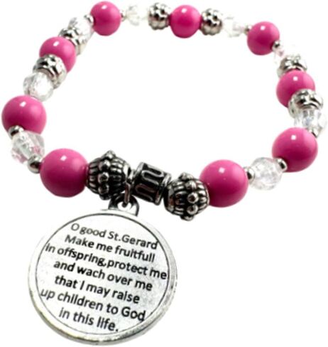 Westmon Works St Gerard Bracelet Metal Glass and Acrylic Catholic Saint Jewelry with USA Made Laminated Holy Prayer Card in Kuwait