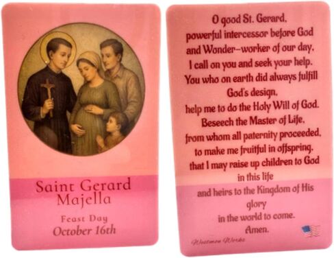 Westmon Works St Gerard Bracelet Metal Glass and Acrylic Catholic Saint Jewelry with USA Made Laminated Holy Prayer Card in Kuwait