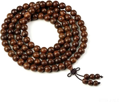 Zen Dear Unisex Natural Silkwood Tibetan Buddhism Meditation Prayer Bead Necklace Japa Mala Beads Bracelets in Saudi Arabia