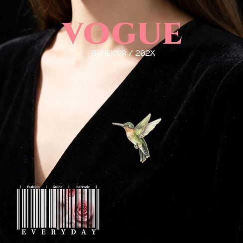 GAUEIOUR Green Hummingbird Enamel Brooch Pin, Cute Animal Bird Alloy Decorative Badge Lapel Pin Jewelry, Vintage Hummingbird Brooch for Jackets Sweaters Scarves Hats Bags in Saudi Arabia