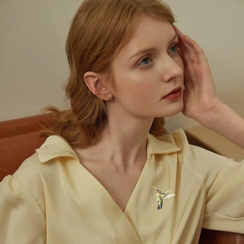 GAUEIOUR Green Hummingbird Enamel Brooch Pin, Cute Animal Bird Alloy Decorative Badge Lapel Pin Jewelry, Vintage Hummingbird Brooch for Jackets Sweaters Scarves Hats Bags in Saudi Arabia