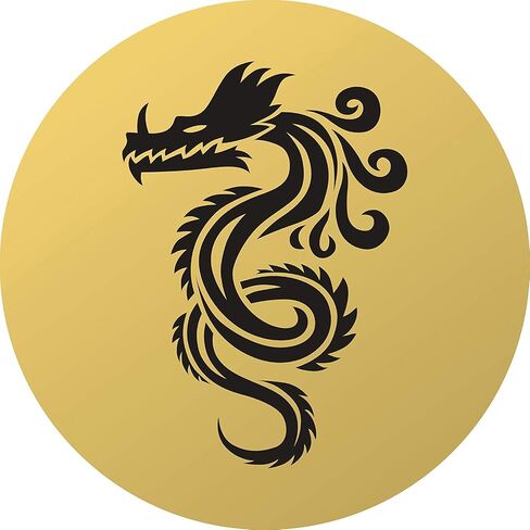 Cool Chinese Black and Gold Dragon Cartoon Icon Round Metal 0.75" Lapel Pin Hat Shirt Pin Tie Tack Pinback in Saudi Arabia