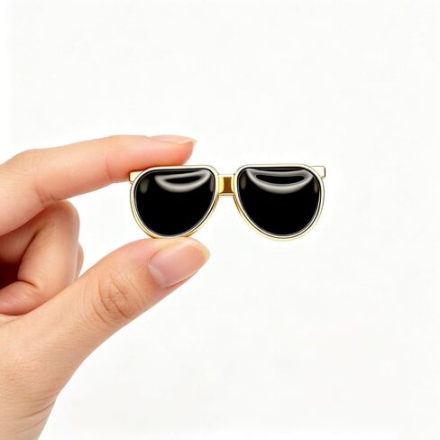 10/50/100pcs Classic Sunglasses Lapel Pin, Black Lens Metal Brooch Pin, Casual Stylish Sunglasses Badge for Jackets, Hats, Backpacks, Daily Decor & Unisex Gift in Kuwait