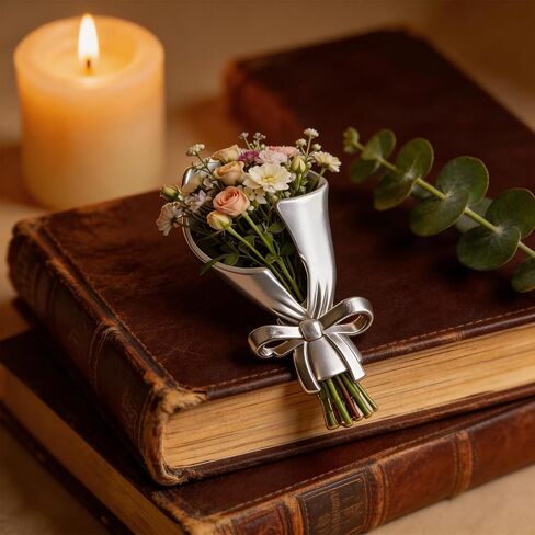 Flower Holder Brooch for Women Flower Bouquet Vase Pin Floral Corsage Pins for Wedding Prom Graduation Party Dress Accessories in Kuwait