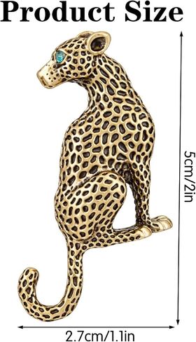 cobee Vintage Gold Faux Leopard Brooch Pin, Black Enamel Spotted Rhinestone Faux Animal Leopard Corsage Gothic Panther Corsage Pin for Men Women Suit Jacket Coat Lapel Decoration in Kuwait