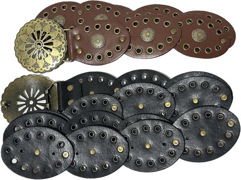 Hollow Western Disc Belt Women's Boho Leather Belt Vintage Waist Belts for Dress Jeans in Kuwait