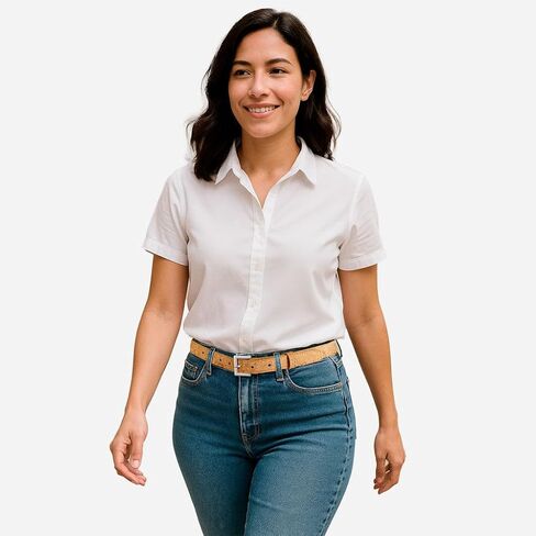 Corkor Women's Slim Belt 1" – Cork Strap with Gold or Silver Nickel-Free Buckle, Vegan, Lightweight, Eco-Conscious in Saudi Arabia