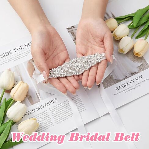 Bridal Belt Waist Belt for Dress Rhinestone Wedding Belts for Women Adjustable Waist Band, Sparkly Ribbon for Bridal Bridesmaid Dresses Special Occasion Prom Evening Dress in Saudi Arabia