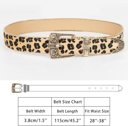 Utaly Women's Leopard Belts with Gold Buckle Fashion Cheetah Print Waist Belt Ladies Belts for Jeans Dress in Kuwait