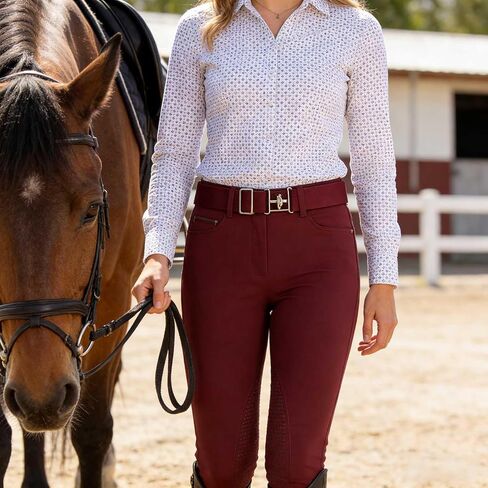 2 Pieces Equestrian Belts for Women, Adjustable Elastic Horse Riding Belt with Metal Horse Bit Buckle, Stretch Sporting Belts for Breeches and Casual Wear in Saudi Arabia