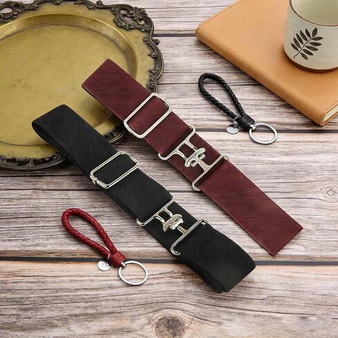 2 Pieces Equestrian Belts for Women, Adjustable Elastic Horse Riding Belt with Metal Horse Bit Buckle, Stretch Sporting Belts for Breeches and Casual Wear in Saudi Arabia
