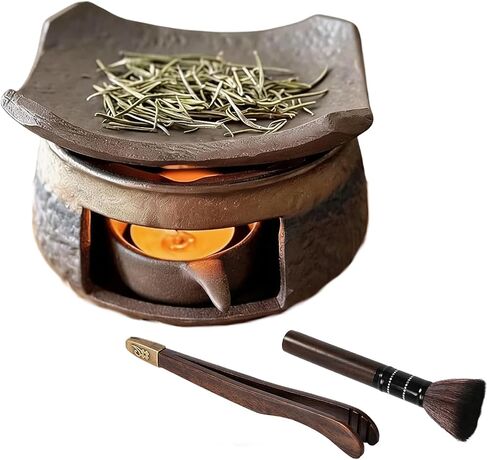 Incense Burner Kit, Zen Burner, Zen Ceramic Incense Holder with Wooden Tongs, Ceramic Aromatherapy Burner, Aromatherapy Stove for Bedtime Calm, Meditation, Home and Office in Saudi Arabia