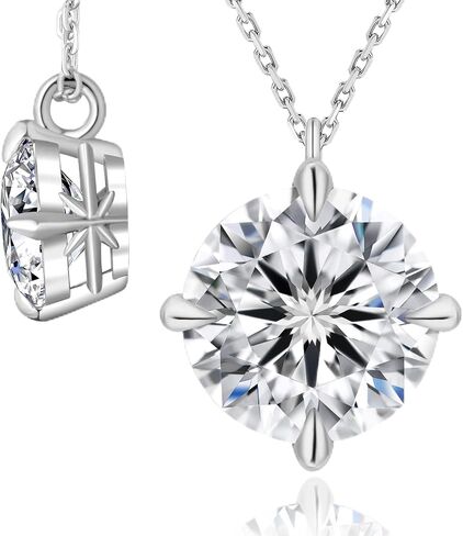 KRKC Moissanite Pendant Necklace for Women, 0.5CT/1CT/2CT/3CT/4CT Lab Created Diamond Solitaire Pendant, VVS1 Clarity D Color, Adjustable 14K White Gold Plated S925 Sterling Silver Chain, Jewelry Gift for Anniversary Valentines Christmas Day in Kuwait
