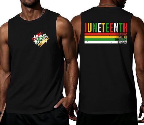 ELDPS Juneteenth Tank Top for Men: Celebrate 1865 Juneteenth Shirts African American Freedom Tops June 19th Tees in Saudi Arabia