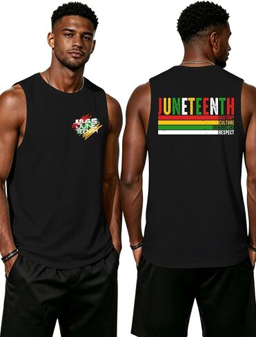 ELDPS Juneteenth Tank Top for Men: Celebrate 1865 Juneteenth Shirts African American Freedom Tops June 19th Tees in Saudi Arabia