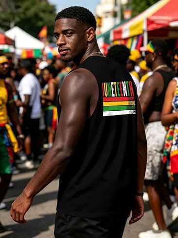ELDPS Juneteenth Tank Top for Men: Celebrate 1865 Juneteenth Shirts African American Freedom Tops June 19th Tees in Saudi Arabia