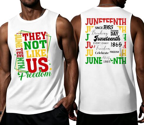 ELDPS Juneteenth Tank Top for Men: Celebrate 1865 Juneteenth Shirts African American Freedom Tops June 19th Tees in Saudi Arabia