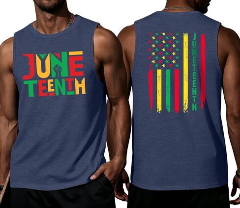 ELDPS Juneteenth Tank Top for Men: Celebrate 1865 Juneteenth Shirts African American Freedom Tops June 19th Tees in Saudi Arabia