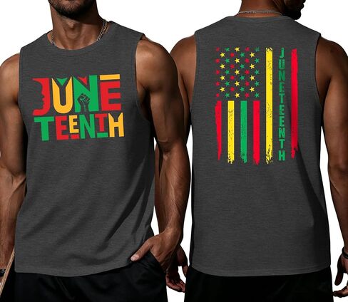ELDPS Juneteenth Tank Top for Men: Celebrate 1865 Juneteenth Shirts African American Freedom Tops June 19th Tees in Saudi Arabia